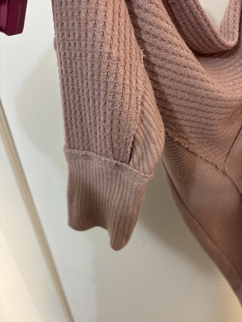 NWOT Free People Santa Clara Thermal Top size Medium Oversized Mauve - Picture 11 of 12